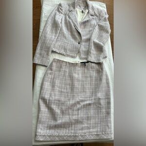 White House Black Market Gray Blazer and Skirt Set